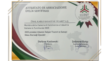  İtalyan Ticaret ve Sanayi Odası Derneği Üyesi  olduk..