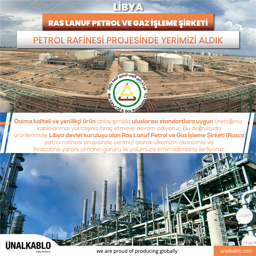 RAS LANUF PETROL VE GAZ İŞLETME ŞİRKETİ (RASCO) PROJESİNDEYİZ.