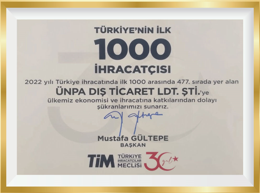 TÜRKİYE'NİN İLK 1000 İHRACATÇISI (İHRACATIN ŞAMPİYONLARI)